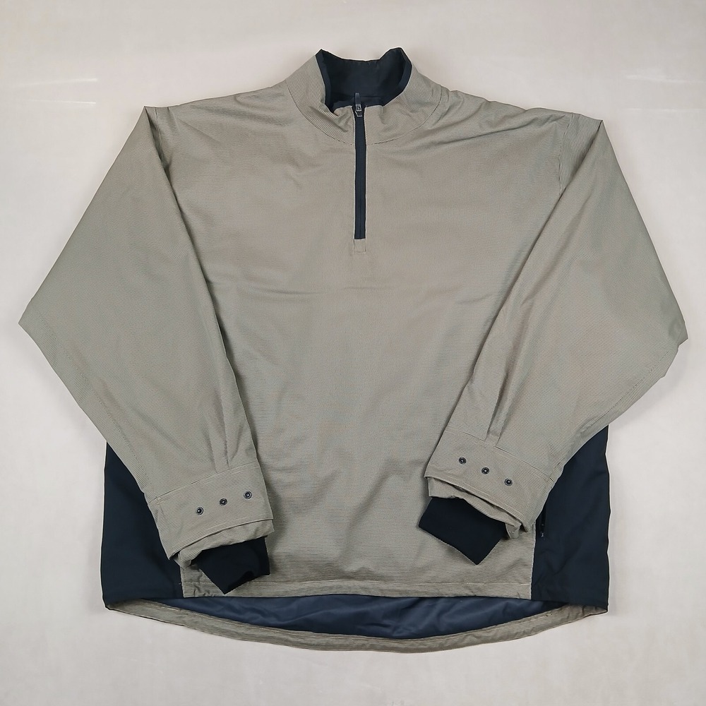 Zero Restriction XL Mens Jacket Windbreaker Golf 1/4 Zip 27x28 Brown Houndstooth